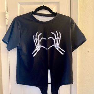 LOVE YOU TO DEATH TIE FRONT TEE - LIMITED - Blackmilk - Size S